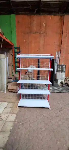 Rak minimarket singgle tinggi 150.cm 5 shelfing