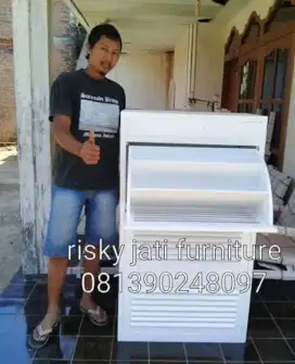 Almari sepatu jati asli