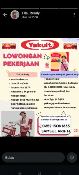 Lowongan untuk yg sudah/pernah menikah