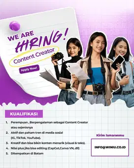 WE ARE HIRING! CONTENT CREATOR