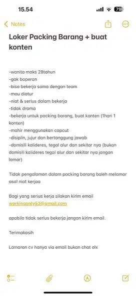 Loker packing barang + bikin konten
