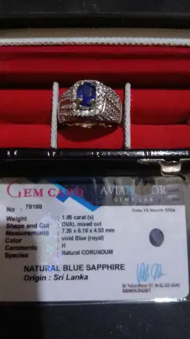 Vivid [Royal] Blue Sapphire [Safir] Ring Silver [Perak]