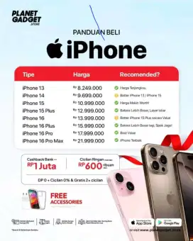 iPhone 13 - 16 Pro Max Mulai 8 Jutaan | Cicilan Tanpa Kartu Kredit