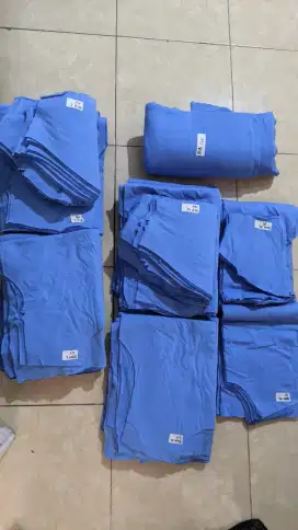 Kain Cotton combed 30S warna biru dan rib