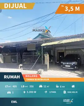 Rumah Strategis Lingkungan Nyaman di Taman Borobudur Malang