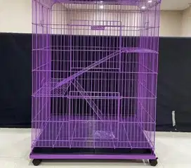 Kandang kucing octagon 3 tingkat warna ungu