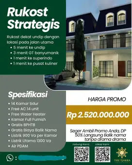 KOST FULL FURNISHED 14KT di Tembalang Mulawarman Raya Semarang