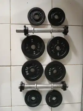 Alat olahraga barbel set besi 10 kg sepasang
