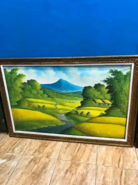 Lukisan kanvas pemandangan asli