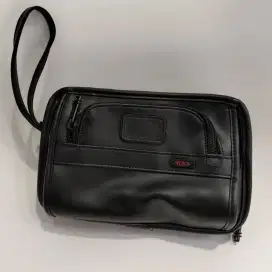 Tumi Alpha Bravo pouch pria clutch leather handbag tas