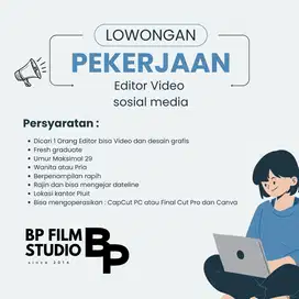 Di butuhkan segera 1 Editor video mengunakan CapCut PC