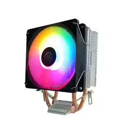 CPU Cooler Mini Tower 2 Pipes LED RGB FAN Heatsink HSF AMD dan Intel