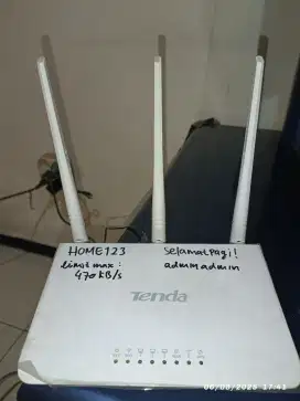 Router Tenda F3 Bekas masih sangat bagus. Bisa jadi Repeater/Extender