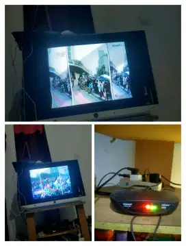 Tv tabung Polytron + set to box