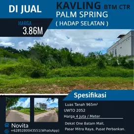 Kavling Peruntukan Rumah Hadap Selatan PALM SPRING Batam Center