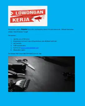 Lowongan tukang cukur pria