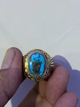 Natural cincin batu pirus biru