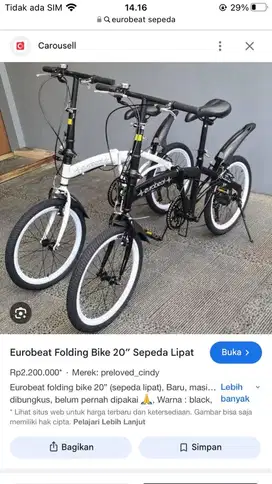 Sepeda lipat 20 inch