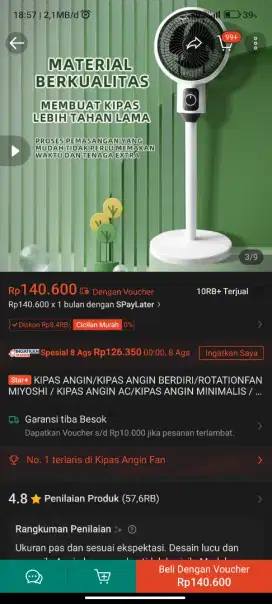 Kipas miyosi bekas ( masih baru gadipake ) boleh nego