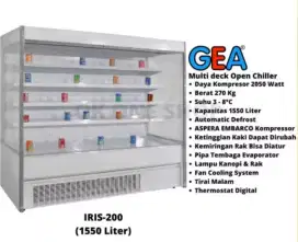 Multideck Open Chiller Getra Irish 200, Refrigerator Supermarket