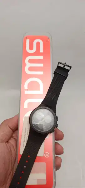 Jam Swatch Ultra Black Chronograph Original