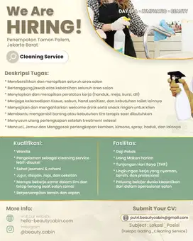 Lowongan Kerja – Cleaning Service Beauty Cabin