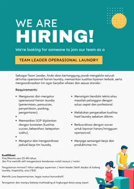 Team Leader Operasional Laundry