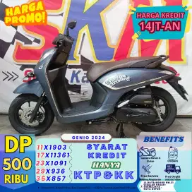 ( potongan tenor 2bulan genio 2024 dp:500 cash