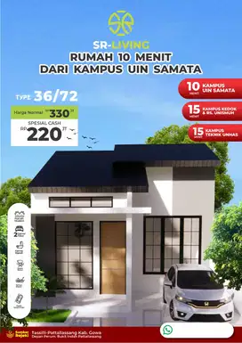RUMAH SYARIAH MURAH DEKAT DARI KAMPUS UIN GOWA.