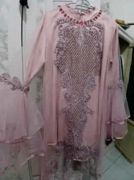 One set kebaya pink full payet depan belakang