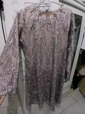 One set kebaya warna lilac full bordir