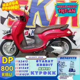 ( scoopy tahun 2024 dp:800 garansi mesin 6 bulan cash credit