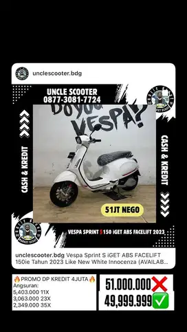 Vespa Sprint S iGET ABS FACELIFT 150ie Tahun 2023