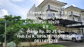 Disewakan Rumah 2 lt di Komp. Elysium Makassar