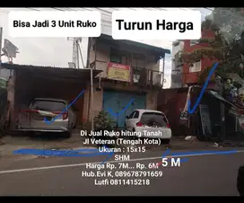 Di Jual Ruko Tua hitung Tanah di Tengah kota