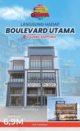 4lantai 5x18 usaha fnb pasti ramai! ANIVA STUDIO LOFT hadap jalan!