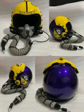HELM PILOT HGU-33 DENGAN REPLIKA MASKER OKSIGEN ABU MBU-12