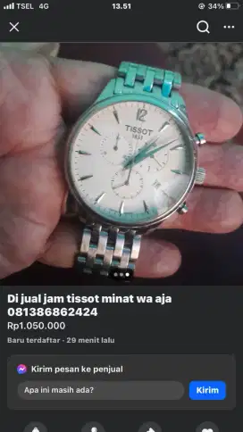 Jam tangan tissot chrono minat wa