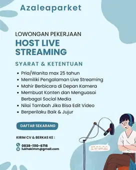 Lowongan Pekerjaan Host Live streaming Marketplace