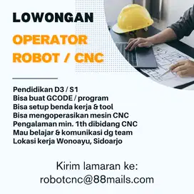 Operator robot industri / mesin CNC