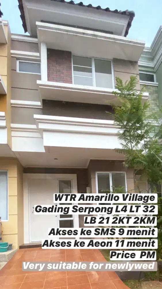 Disewakan Rumah Amarillo Village Gading Serpong