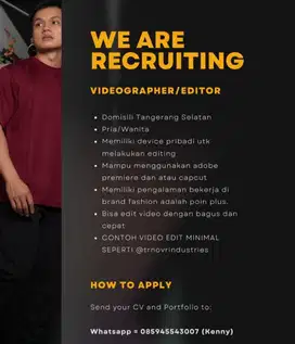 DICARI VIDEOGRAFER/EDITOR