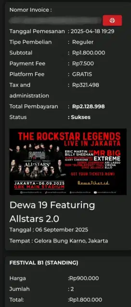 Tiket Konser Dewa 19 Feat All Stars GBK