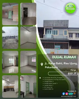 Dijual Rumah Daerah Karya Bakti Riau Ujung Pekanbaru Kota!