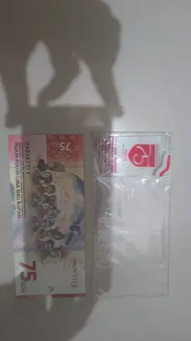 Uang Kertas Asli 75RB dari Bank BI HUT RI ke 75 Thn
