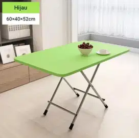 MEJA LIPAT KAYU KAKI BESI