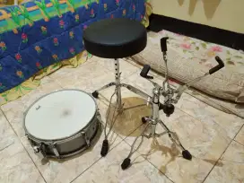 Snare drum pearl dan kursi dan stand snare