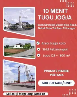 Tanah Tepi Jalan Area Kota Jogja, Cocok untuk Kos dan Hunian