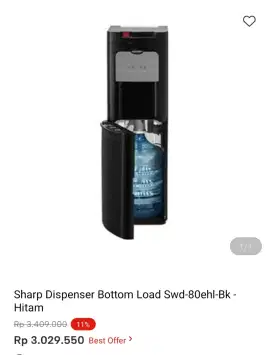SHARP DISPENSER BOTTOM LOADING SWD-72EHL-BK