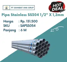 Pipa Stainless SS304 1/2 X 1,2mm